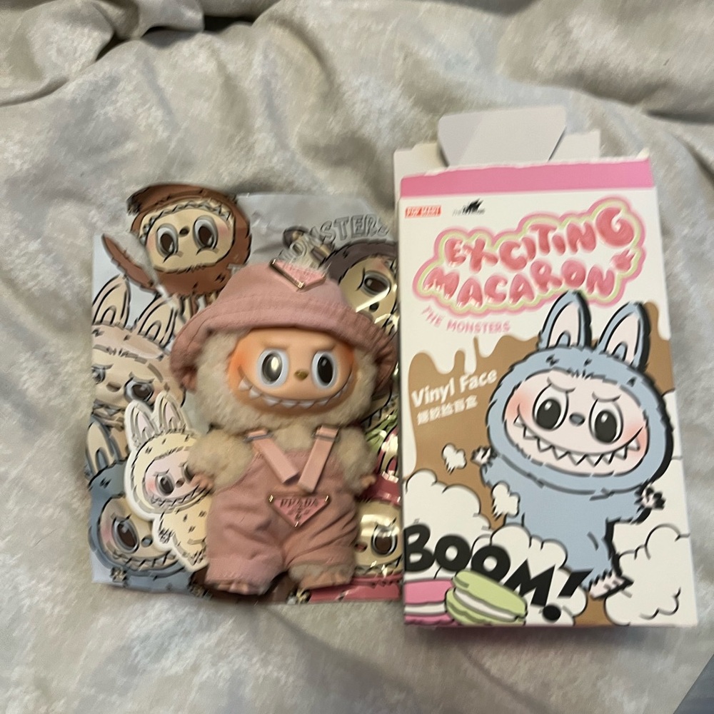 Authentic Exciting Macaron Labubu Soymilk- Pink Prada outfit included
